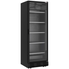 Diamond koelkast met glazen deur 380 liter Zwart | 595x640xH1840mm. Display Koelingen