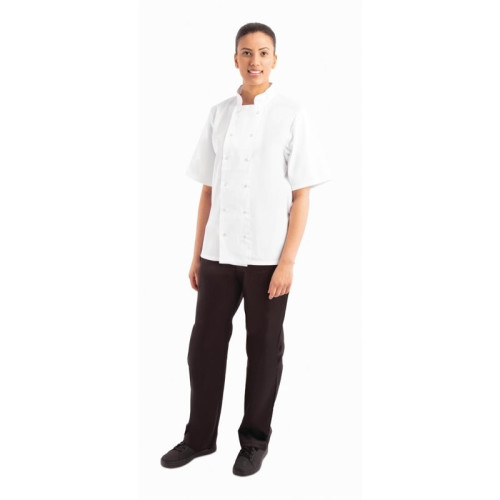 Whites Boston unisex koksbuis korte mouw wit S 