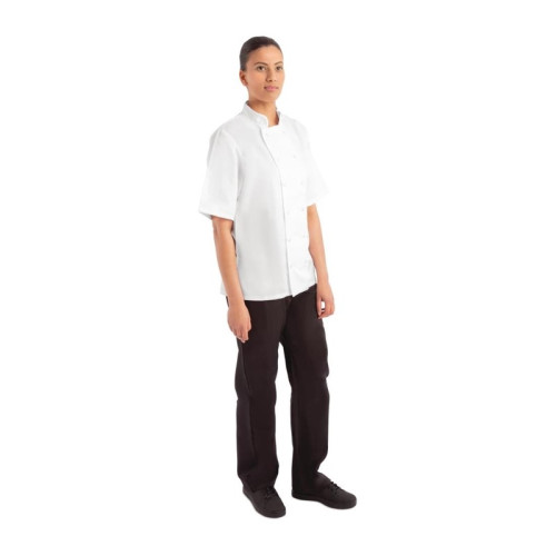 Whites Boston unisex koksbuis korte mouw wit S 