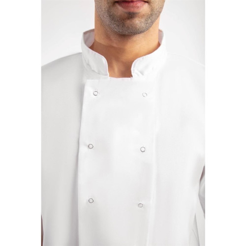 Whites Boston unisex koksbuis korte mouw wit S 